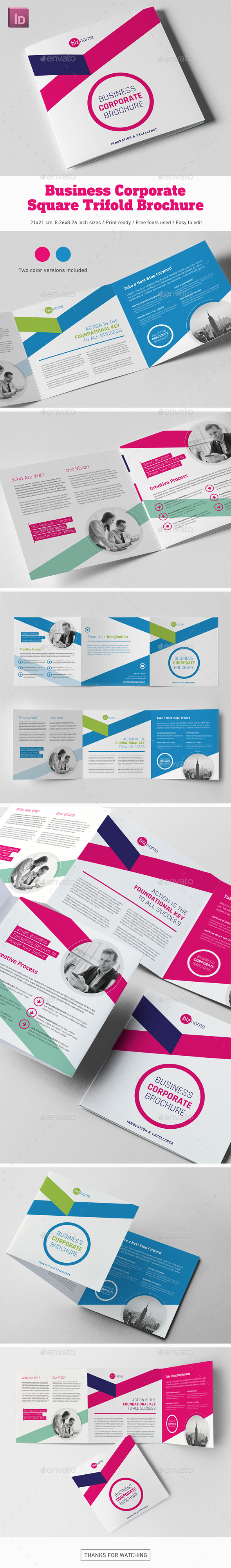 Business Corporate Square Trifold Brochure - Corporate Brochures