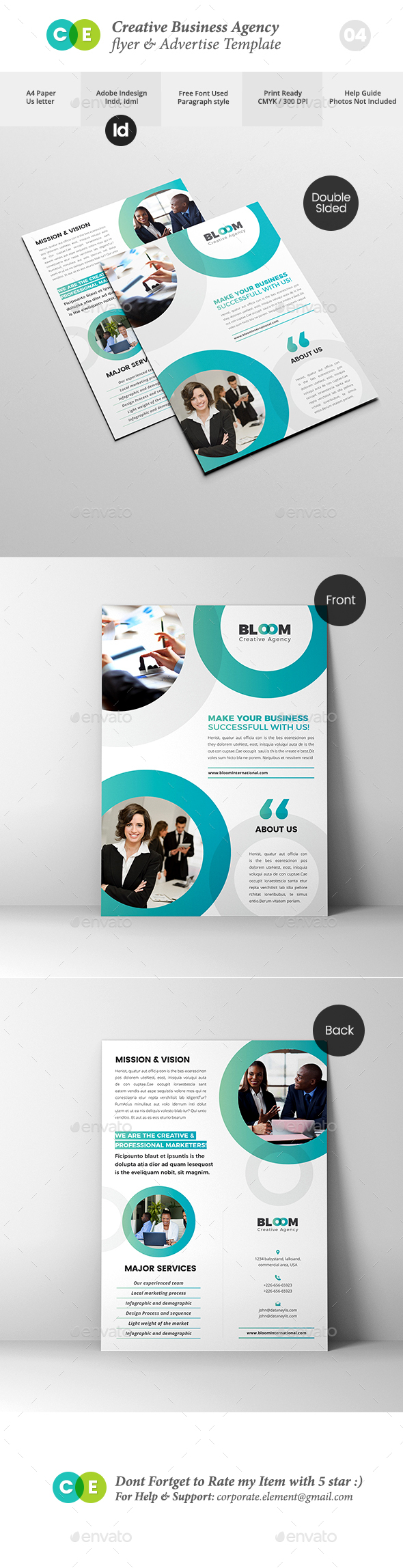 Creative Business Agency Double Sided Flyer V04 - Flyers Print Templates
