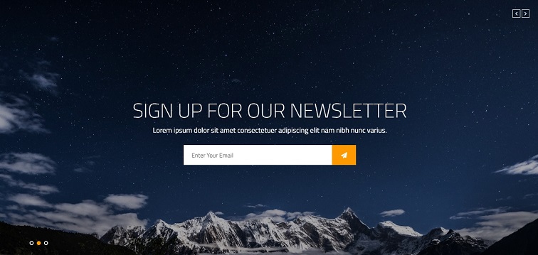 bootstrap carousel with subscribe form