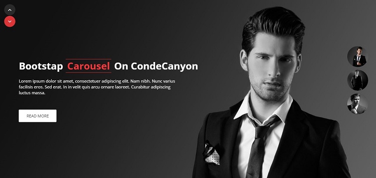 bootstrap carousel with thumbnail navigation