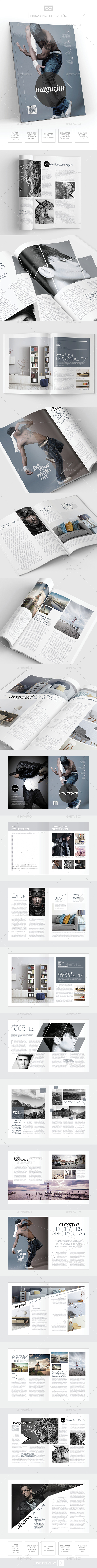 Magazine Template - InDesign 24 Page Layout V13 - Magazines Print Templates