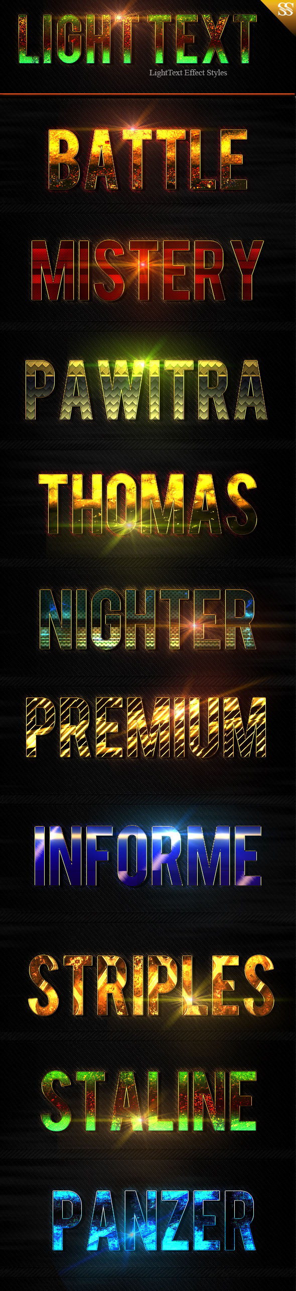 Light Text Effect Styles vol 2 - Text Effects Styles