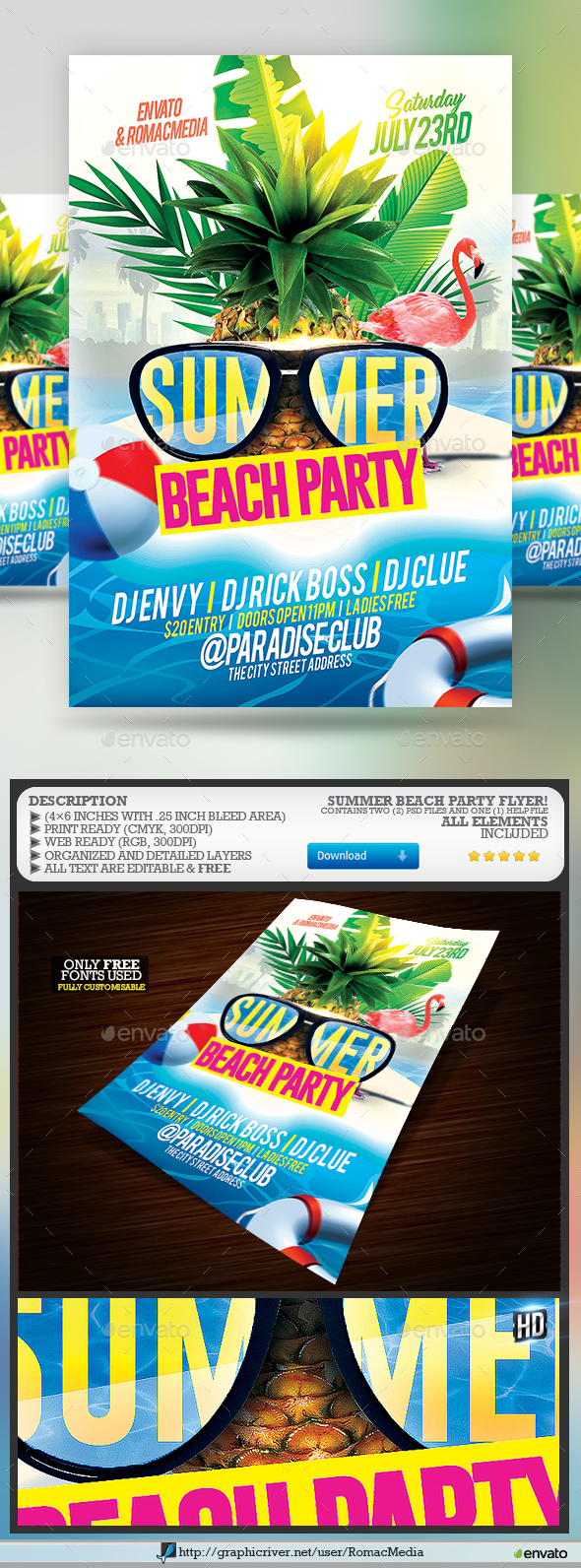 Summer Beach Party Flyer - Clubs & Parties Events