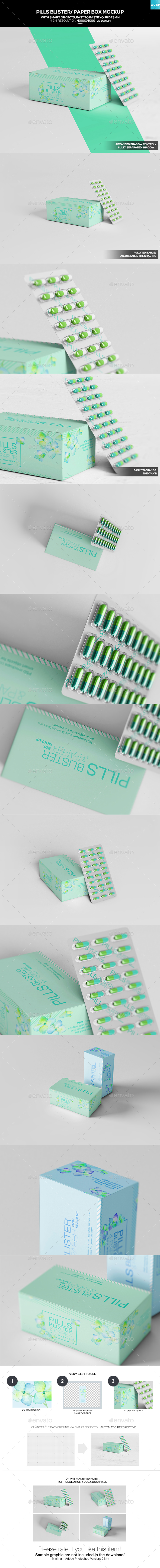 Download Pills Blister Paper Box Mockup By Wutip Graphicriver