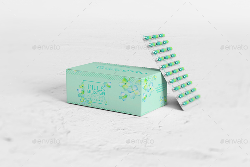 Download Pills Blister Paper Box Mockup By Wutip Graphicriver PSD Mockup Templates