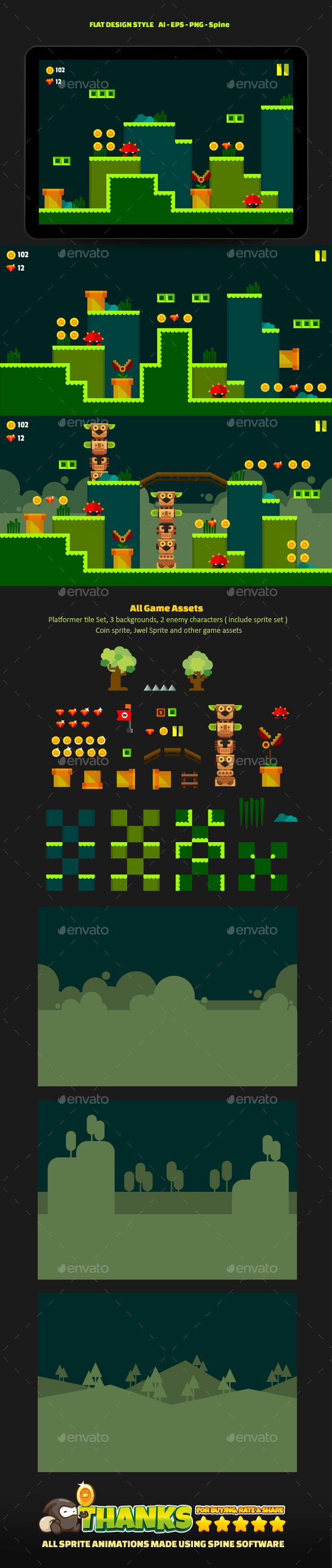 Flat Game Stage 1 - Game Kits Game Assets