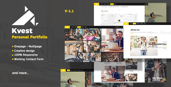 Kvest - Creative Responsive Personal Portfolio - Personal Site Templates