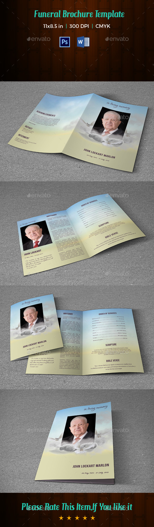 Funeral Program Template V181 - Informational Brochures
