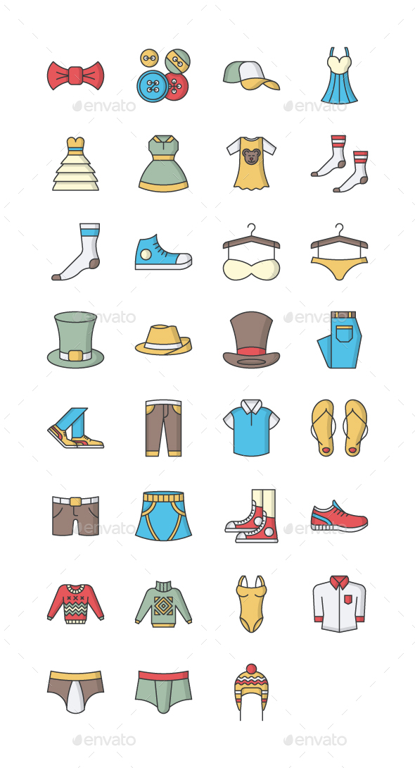 31 Clothes and Shoes Icons - Objects Icons