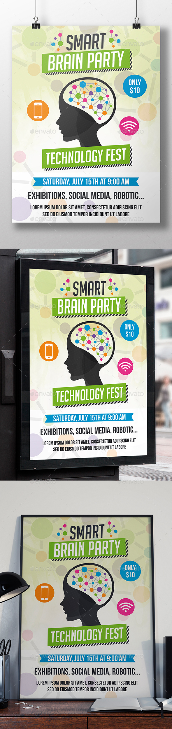 Smart Brain Flyer Template - Miscellaneous Events