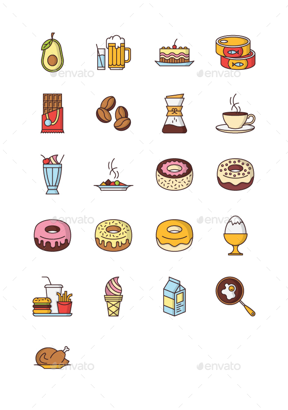 21 Food & Drink Icons - Food Objects
