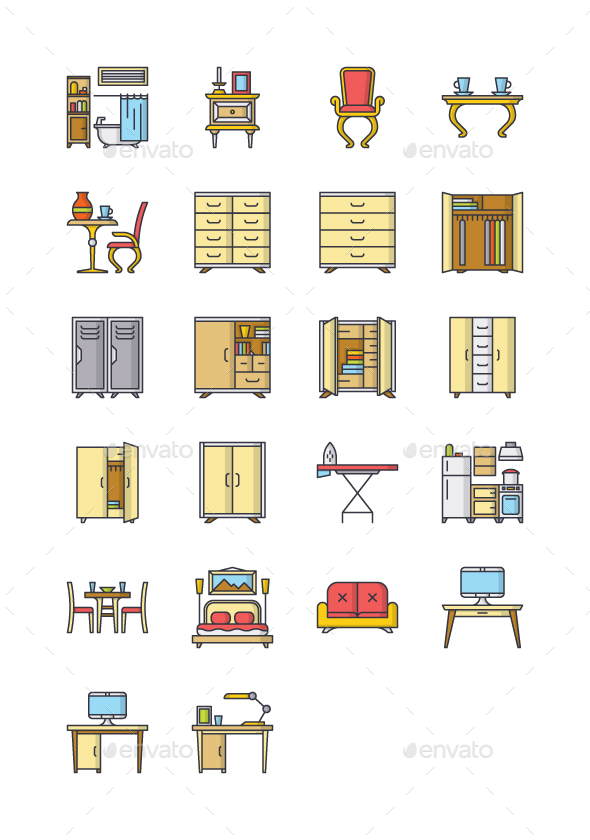 22 Furniture Icons - Objects Icons