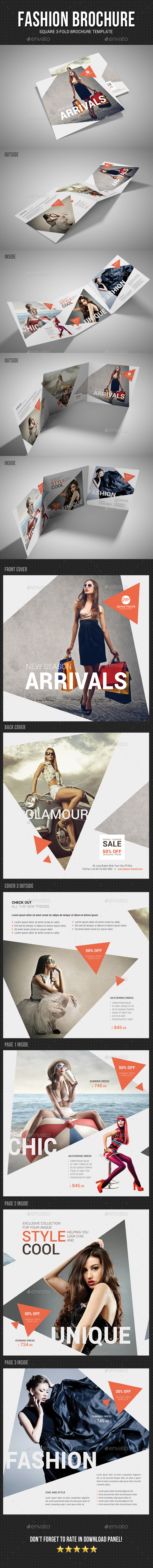 Square Tri-Fold Fashion Brochure 04 - Catalogs Brochures