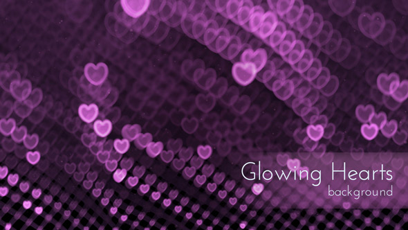 Glowing Hearts Motion Background