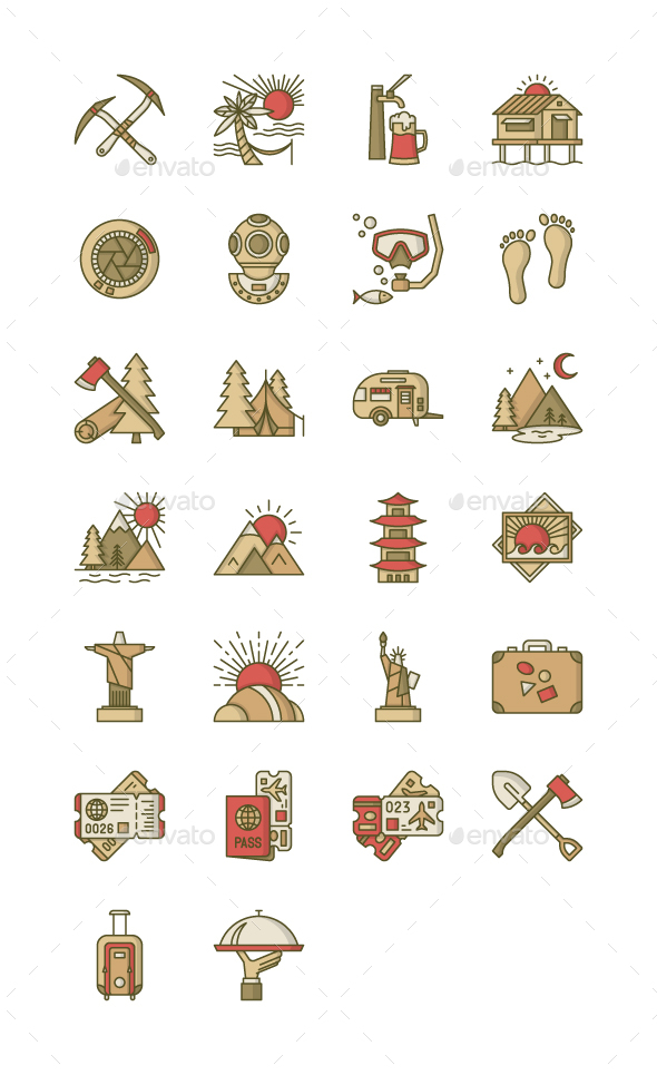 26 Travel Icons - Seasonal Icons