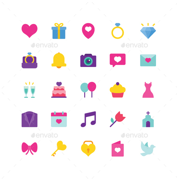 Wedding Flat Icons - Icons
