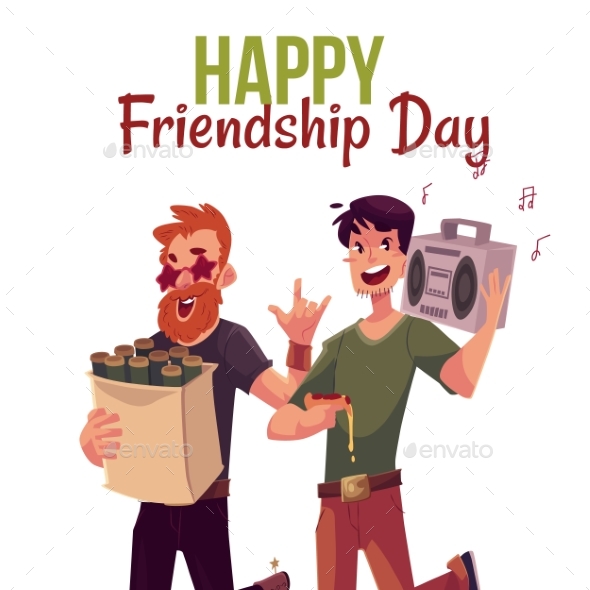 Happy Friendship Day Greeting Card - People Characters