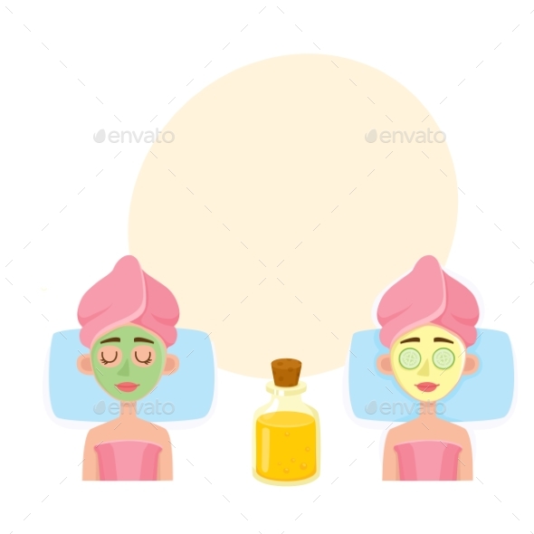 Young Woman Having Facial Mask Applied - People Characters