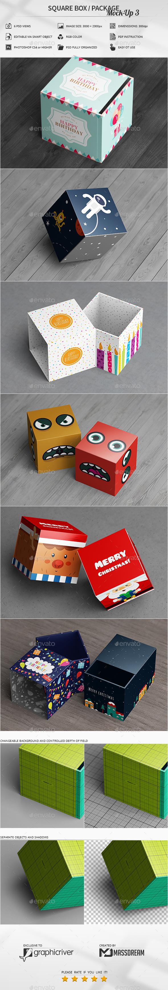 Square Box / Package Mock-Up 3