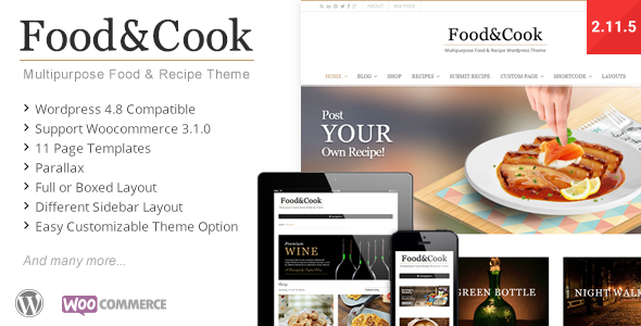Food & Cook - Multipurpose Food Recipe WP Theme - Retail WordPress