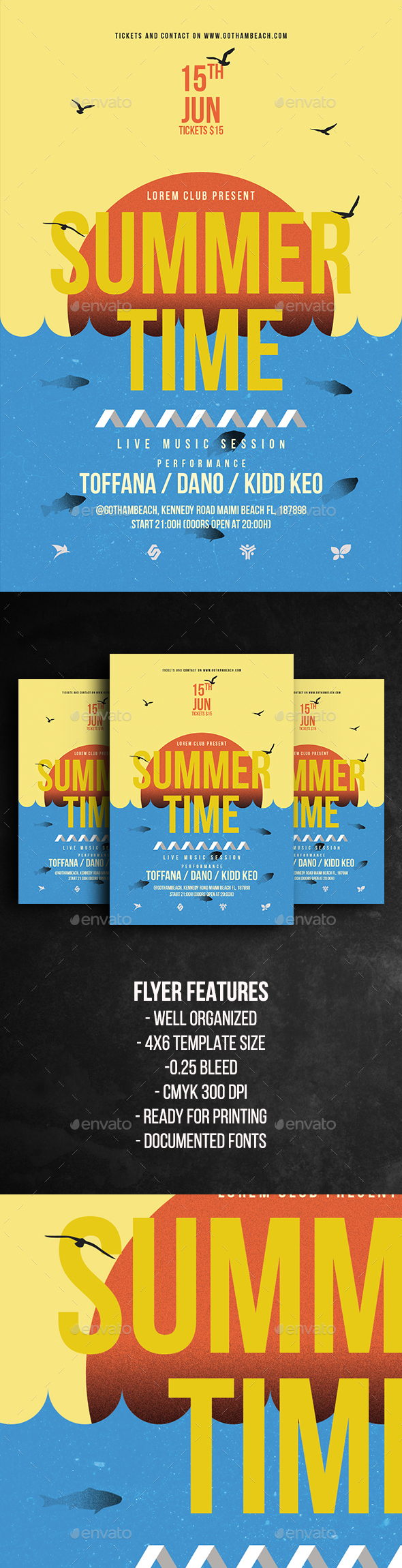 Summer Time Party Flyer Template - Holidays Events