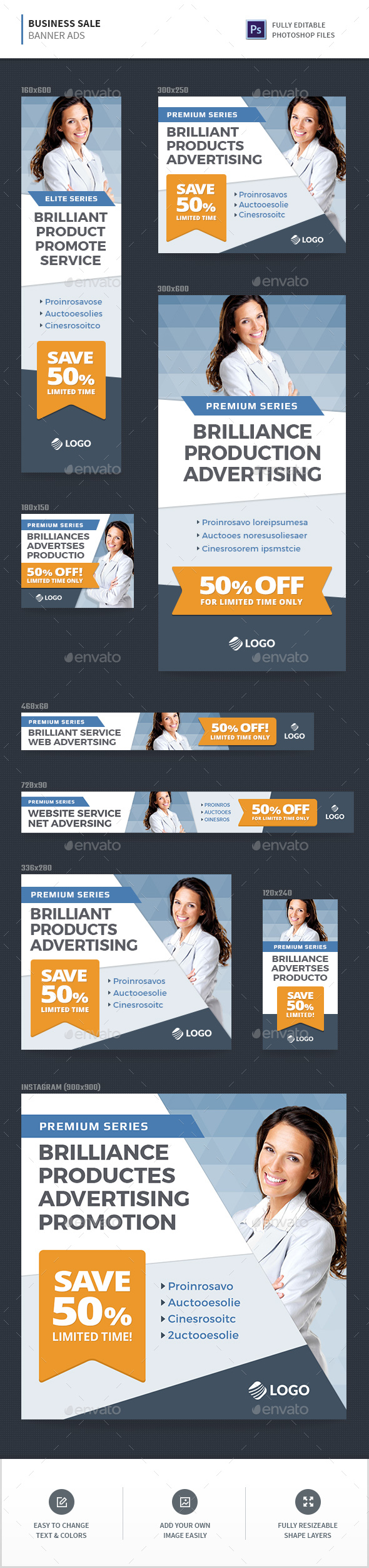 Business Sale Banners - Banners & Ads Web Elements