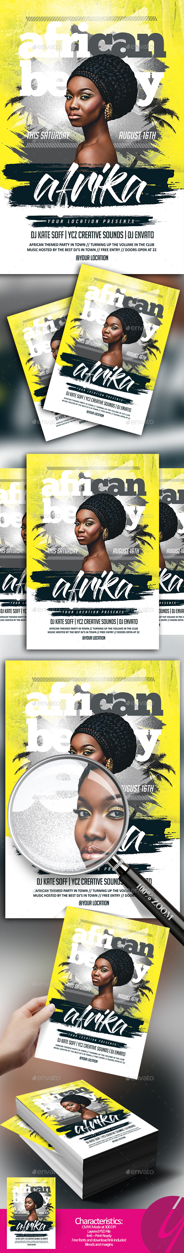 African Beauty Party Flyer - Clubs & Parties Events