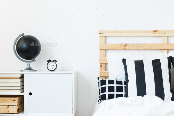 Nightstand by the bed - Stock Photo - Images