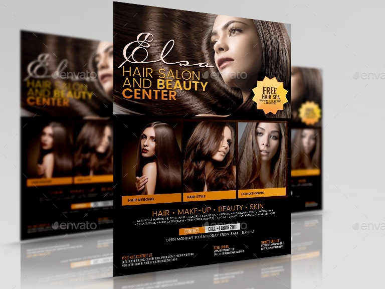 Hair Salon Flyer, Print Templates | GraphicRiver