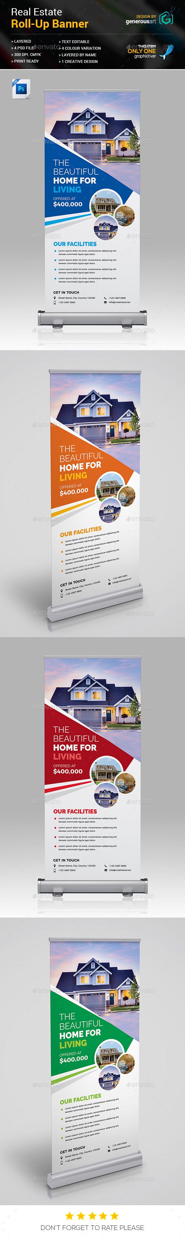 Real Estate Roll-up Banners - Signage Print Templates