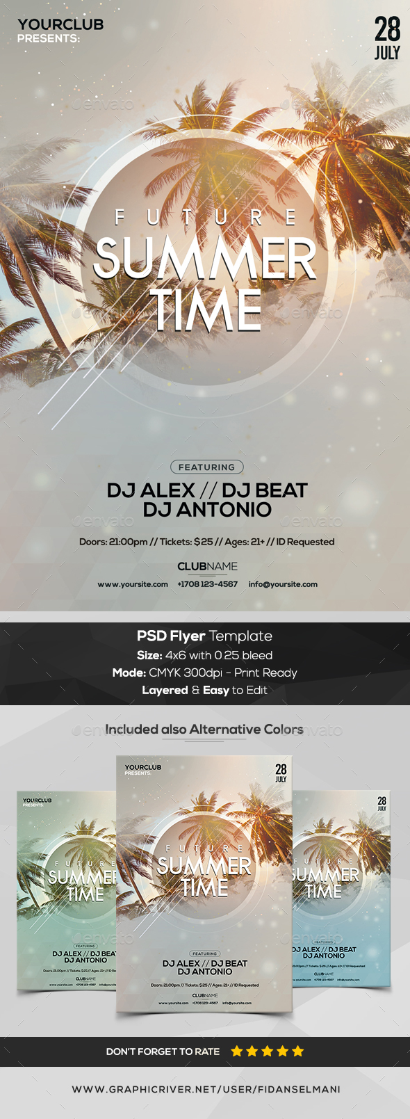 Future Summer - PSD Flyer Template - Flyers Print Templates