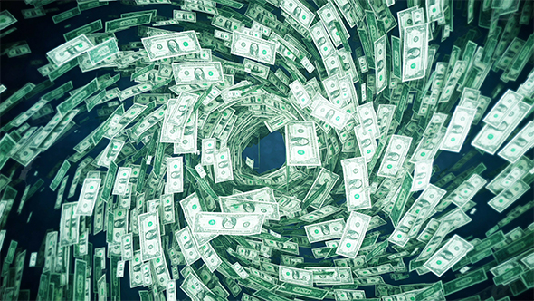 One Hundred Dollar Bills In a Tornado, Motion Graphics | VideoHive