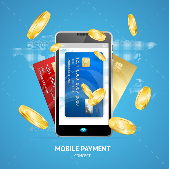 Realistic Mobile Phone Payment Concept - Concepts Business