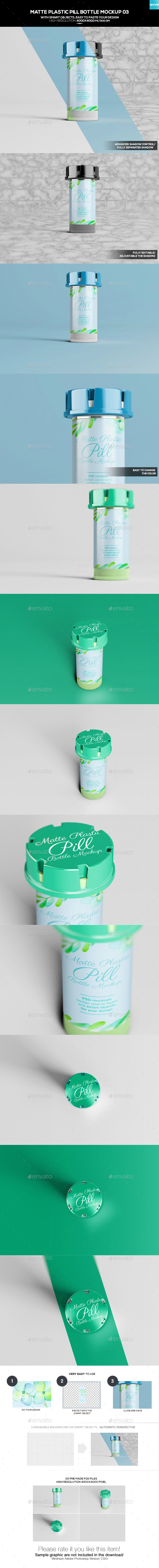 Matte Plastic Pill Bottle Mockup 03 - Miscellaneous Packaging