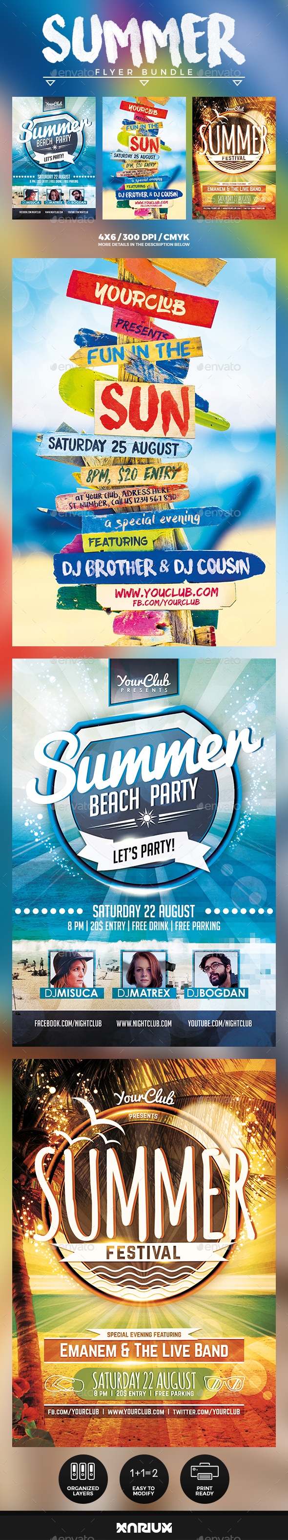 Summer Flyer Bundle - Events Flyers