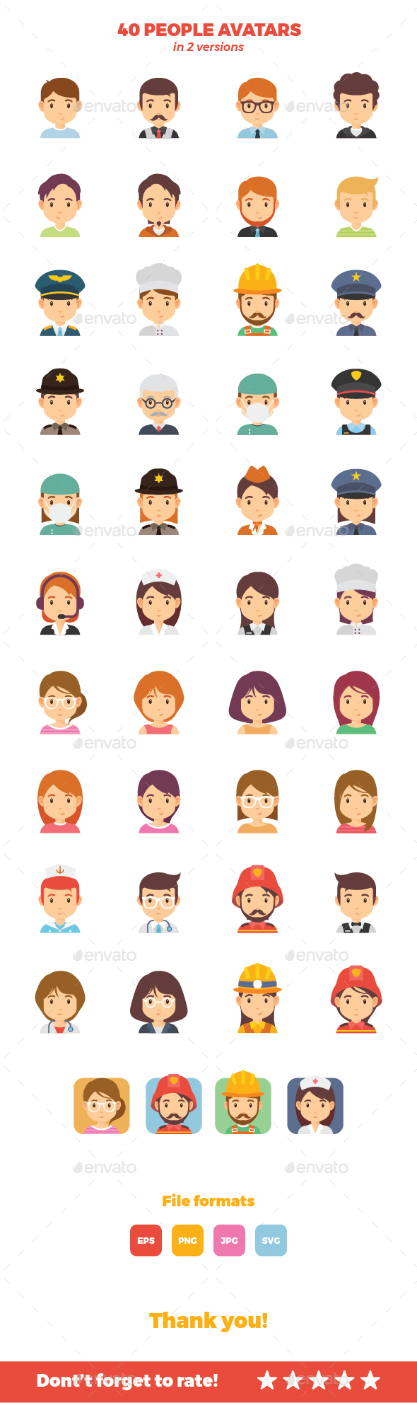 40 People Avatars - People Characters