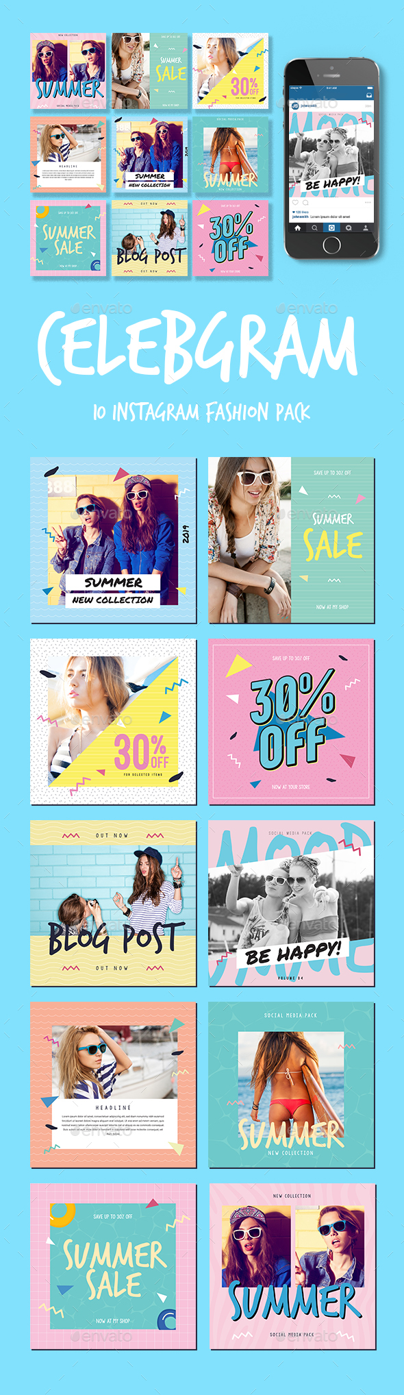 Celebgram_Instagram Fashion Pack - Social Media Web Elements