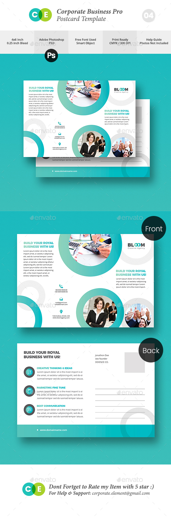Creative Business Agency Postcard Invites V04 - Cards & Invites Print Templates