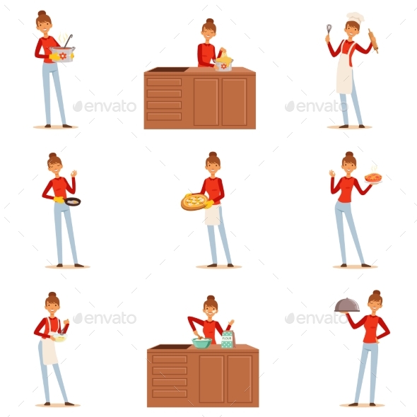 Smiling Woman Chef - People Characters