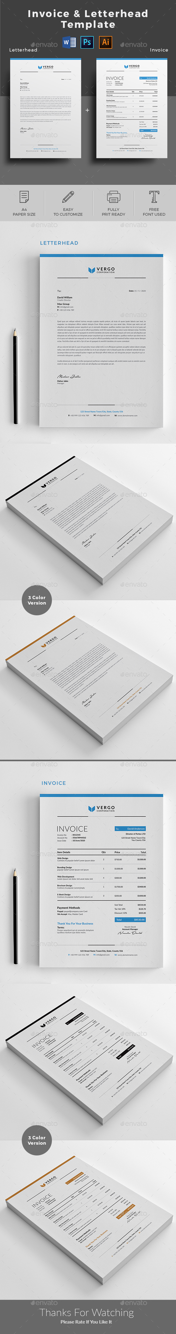 Invoice with Letterhead - Proposals & Invoices Stationery