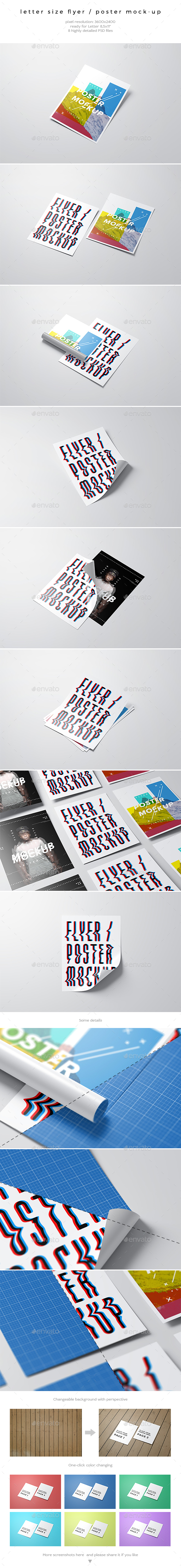 Letter Size Flyer / Poster Mock-Up - Flyers Print