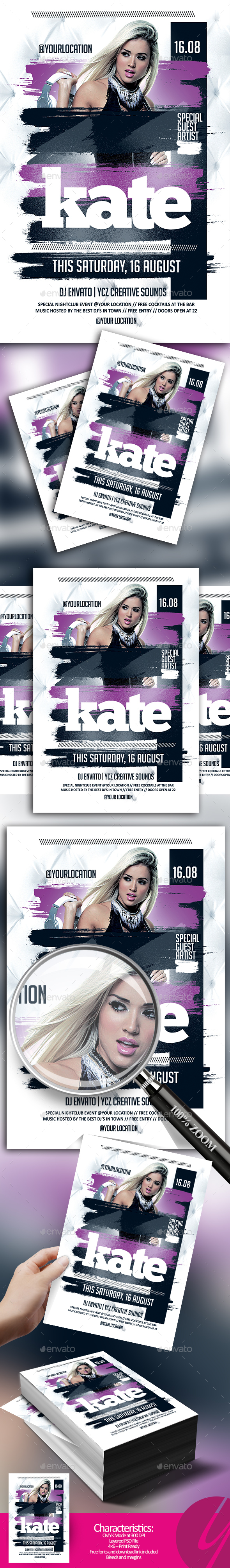 Guest Artist Flyer - Clubs & Parties Events