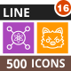 500 Vector Multicolor B/G Line Icons Bundle (Vol-16)