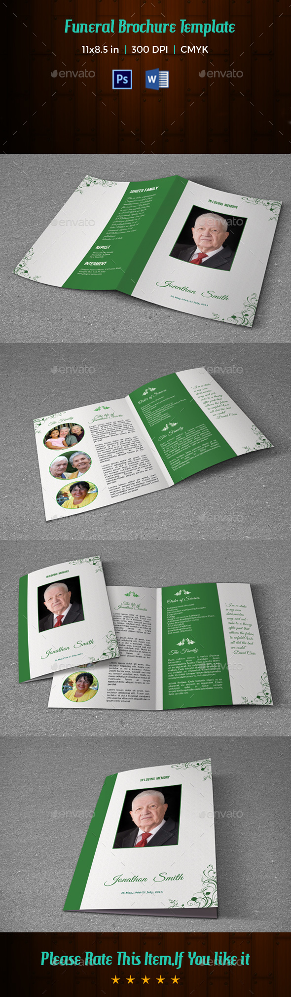 Funeral Program Template V182 - Informational Brochures