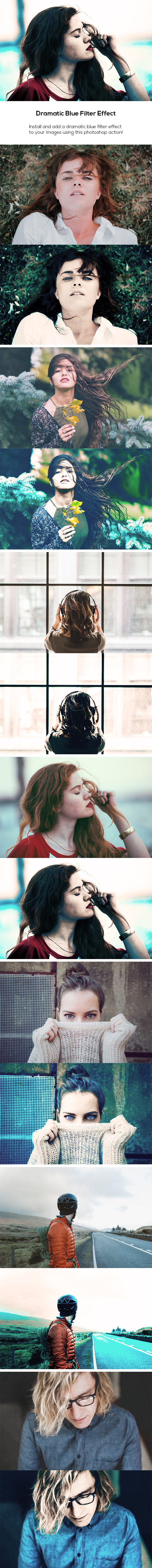 Dramatic Blue Filter Effect - Photo Effects Actions