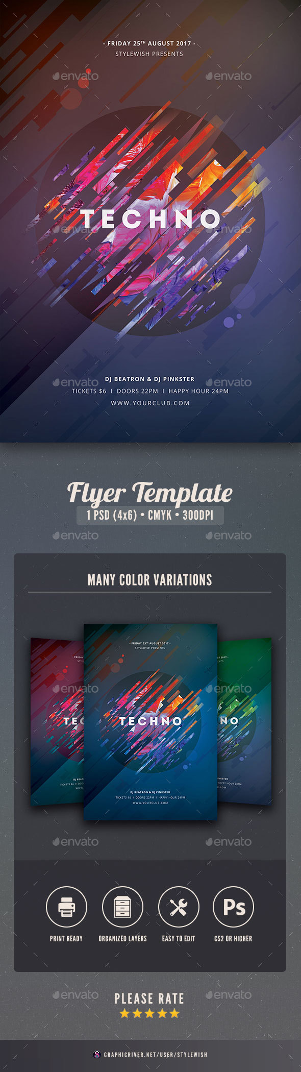 Techno Flyer - Clubs & Parties Events