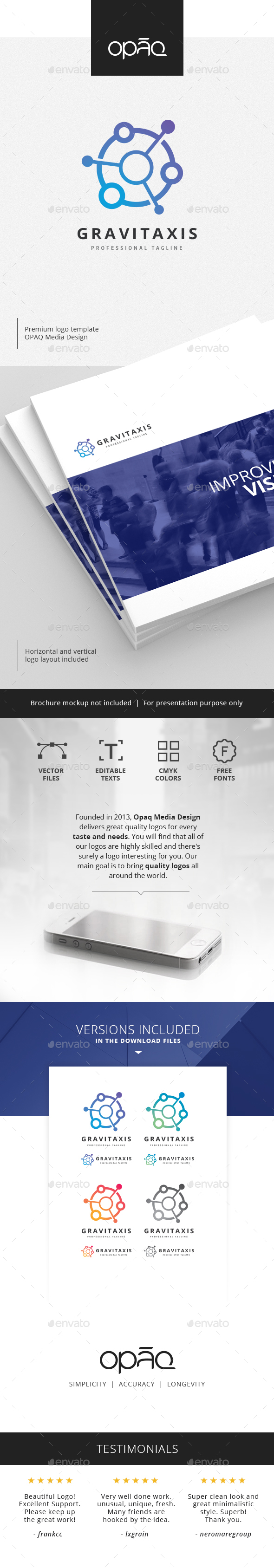 Gravitation Rotation Network Logo - Abstract Logo Templates