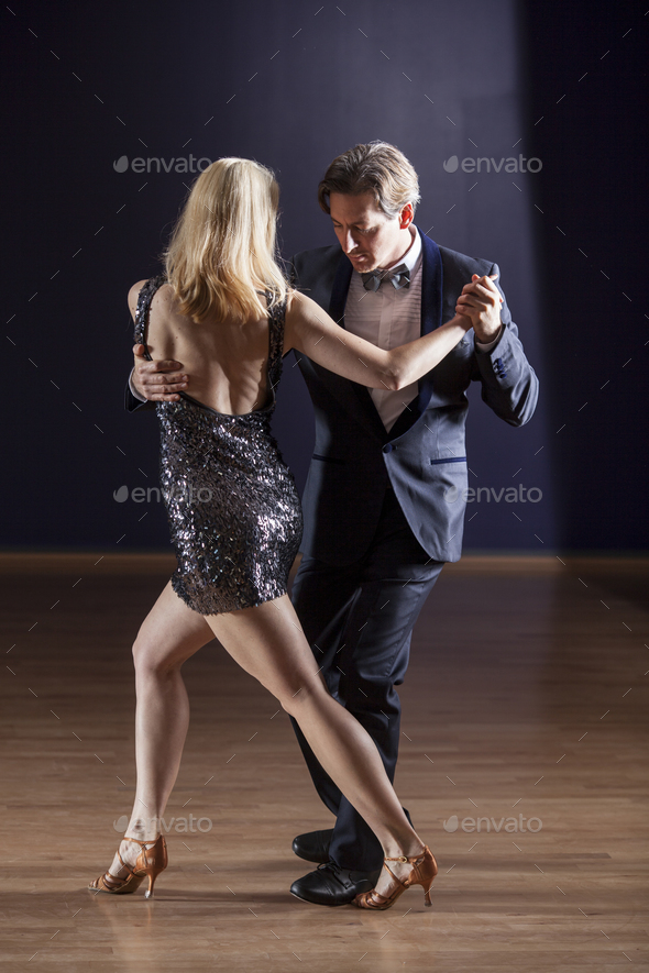 young couple tango dancing