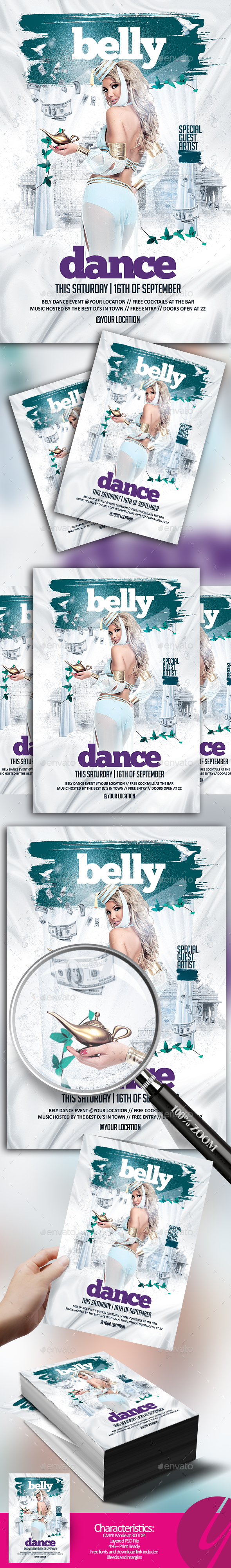 Belly Dance Party Flyer - Clubs & Parties Events
