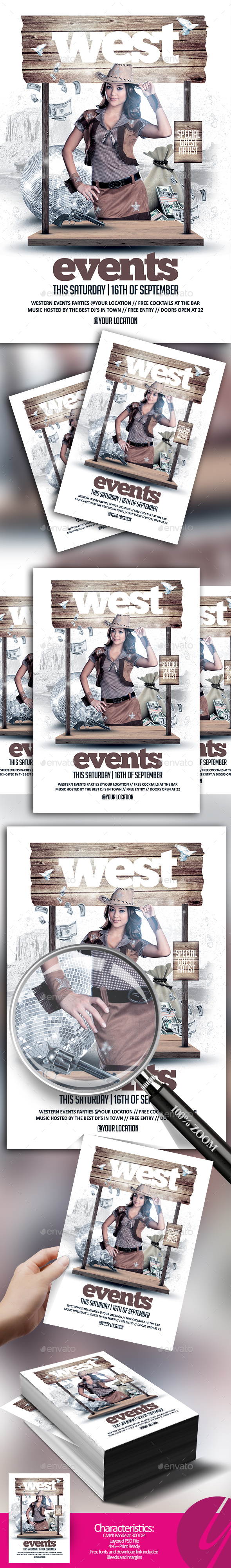 Western Events Flyer - Clubs & Parties Events